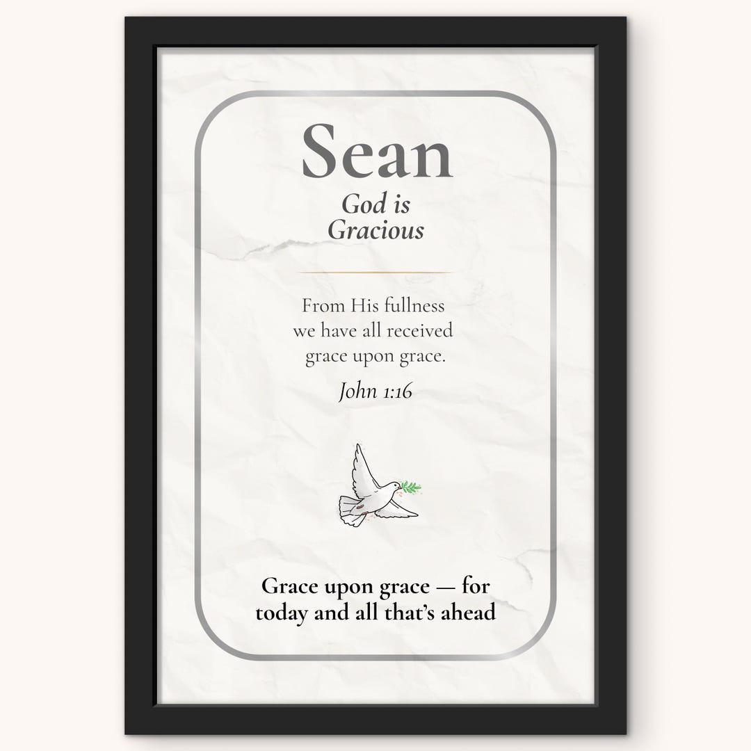 Sean Name Sean Name Meaning Print, Christian Boy Name Art, Nursery to Teen Decor ...