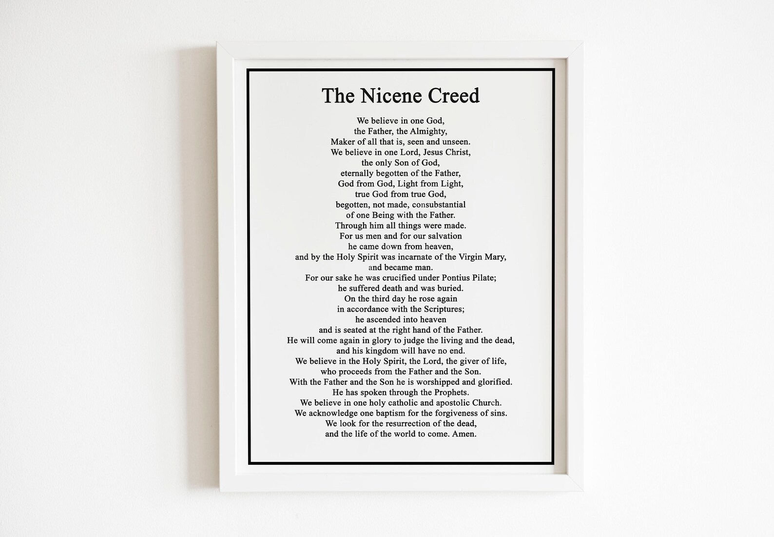 The Nicene Creed Print Wall Art Decor Print Poster of Famous ...