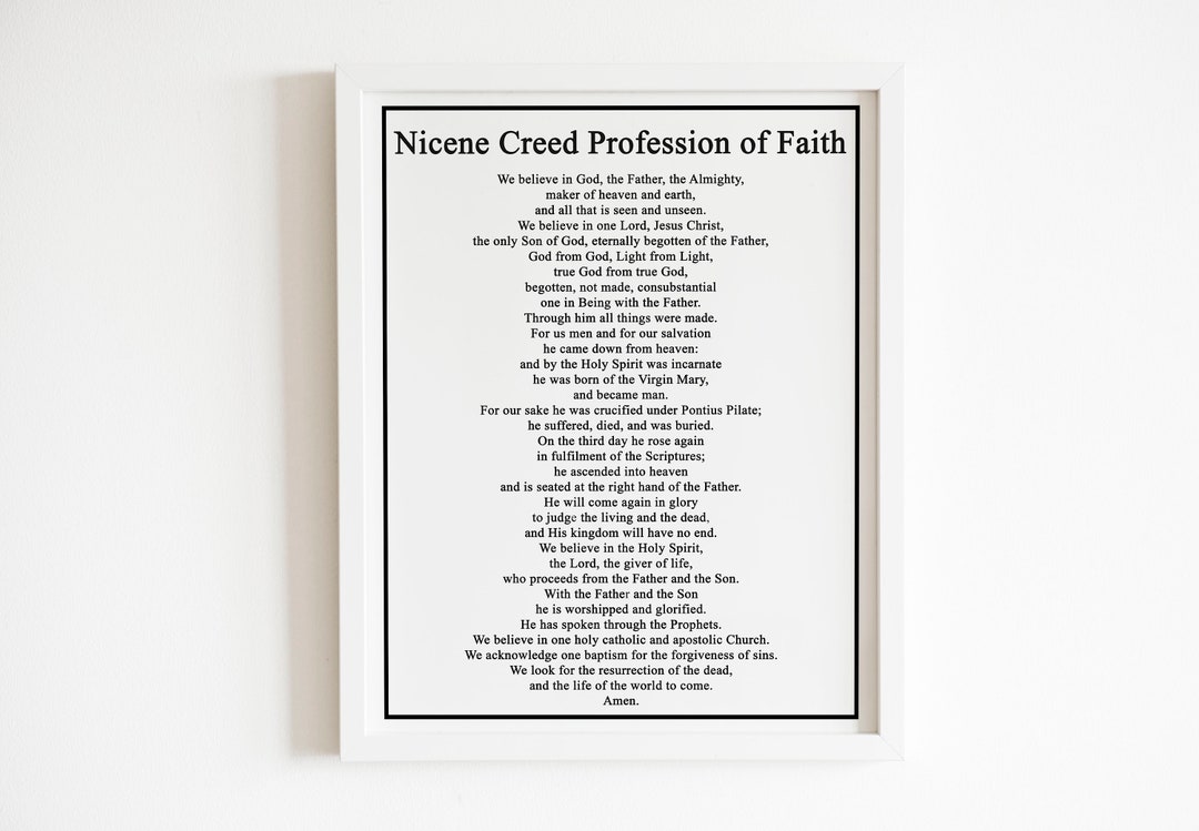 The Nicene Creed Profession of Faith Print Wall Art Decor Print Poster ...