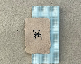 Wishbone Chair/Carls Hansen, linocut, handmade paper