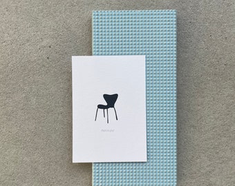 Series 7 Chair / Fritz Hansen, linocut, DIN A6 card