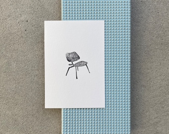 LCM chair/Vitra, lino print, DIN A6 card