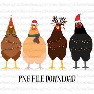 Сute Weihnachtshühner Png, Weihnachtsbauernhof, lustiges Weihnachtshuhn, Weihnachtstiere, nettes Weihnachten, frohe Weihnachten, Weihnachtsgeschenke