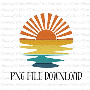 Retro Sunset Png, Vintage Palm Tree Sunset, Vintage Retro Sunset PNG, Retro Circle PNG, Sunset Png, Diseños de camisetas retro Sunset