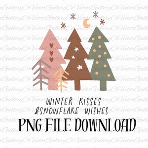Winterwensen en sneeuwvlokkussen SVG, Kerst SVG, Leuke Kerst SVG, Digitale Download, Sublimatie, Png-bestand, Kerstboom Png