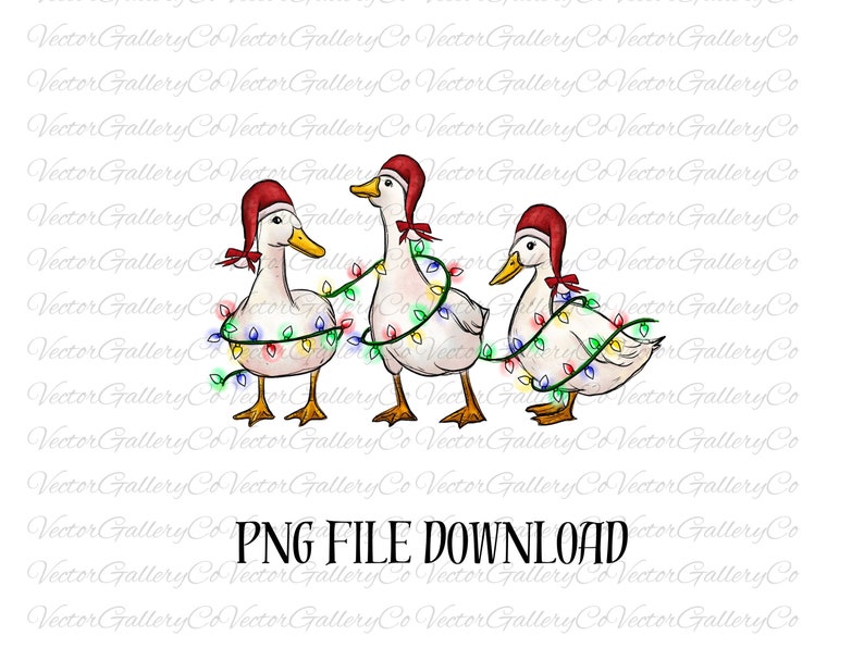 Duck Christmas Png, Christmas Ducks Png, Holiday Season, Iprintasty