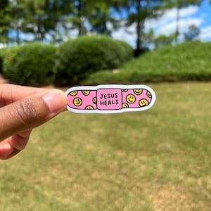 Jesus Heals Bandaid Sticker | Christian Faith Decal