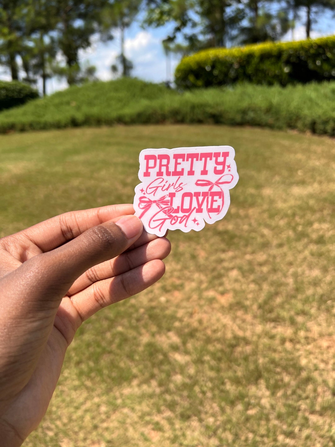 Pink God Sticker Pretty Girls Love God Sticker: Pink Christian Faith Decal - Etsy