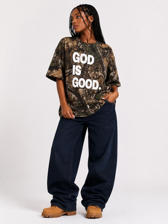 God Is Good Camo T-Shirt: Christian Faith Apparel