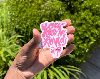 You Are So Loved Sticker: Pink Christian Faith Decal