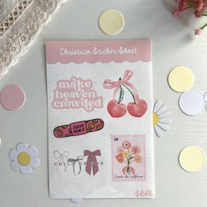 Christian Sticker Sheet: Pink Bible Verse Stickers