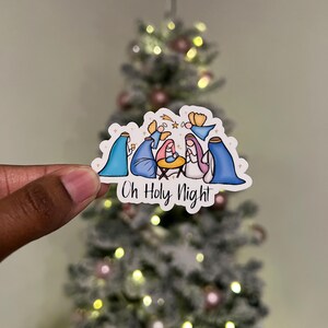 Oh holy night Christian Sticker God sticker Bible verse sticker Christmas tree sticker Christian sticker Faith sticker holiday sticker