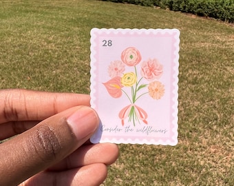 Christian Sticker Consider the Wildflowers cute sticker Faith sticker cute Inspirational sticker Religious sticker bible verse sticker