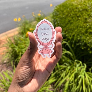 Made in God's Image Sticker: Pink Christian Faith Decal
