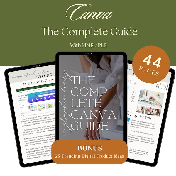 The Complete Canva Guide with Master Resell Rights MRR | Private Label Rights PLR | Done-For-You Digital Product Ideas Bonus