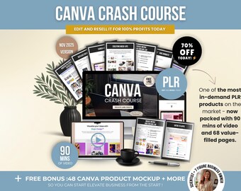 Curso intensivo de Canva con PLR, videotutoriales y plantillas