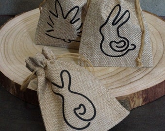 Ostersäckchen, Geschenkebeutel, Jutesack, Osterhase