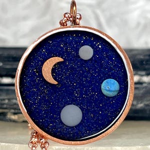 Triple Protection Pendant - Labradorite, Moonstone & Lapis Lazuli Orgonite Generator - 5G EMF Harmonizer - Empath Necklace