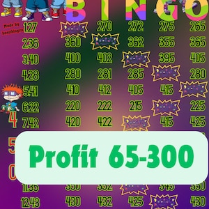 450 in every row pyp 1-15 bingo board profit bingo board