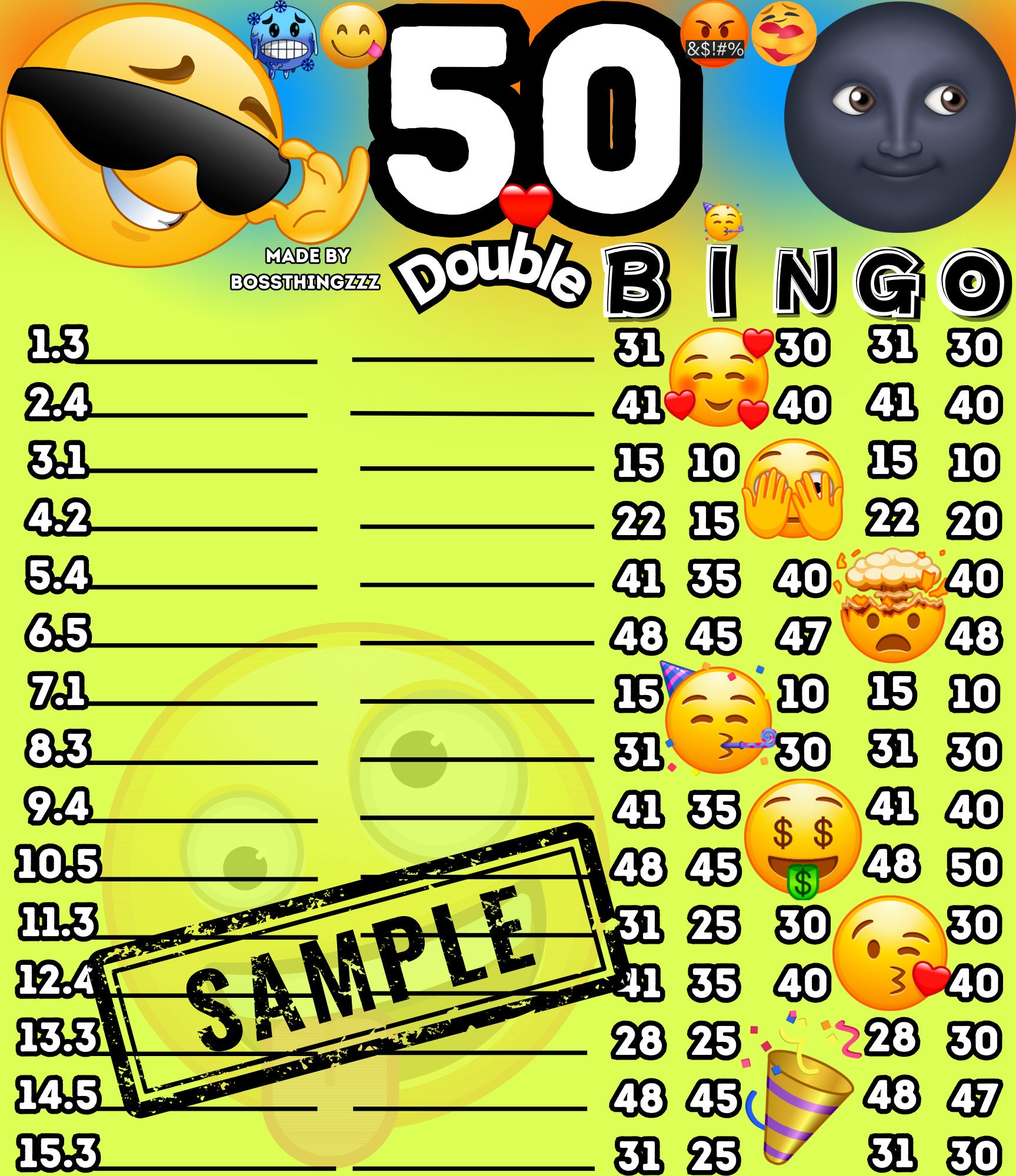 50 wta pyp 1-15 Doppel Bingobrett