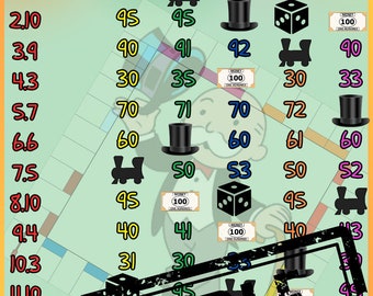 100 wta pyp 1-15 bingo board