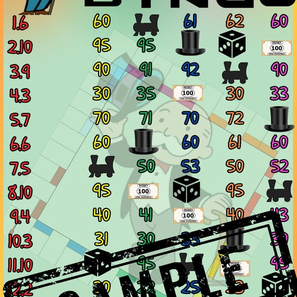 100 wta pyp 1-15 bingo board