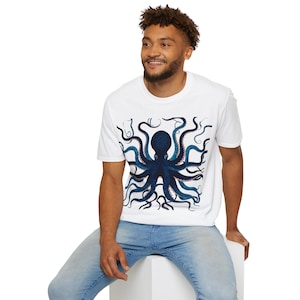Ornate Octopus T-Shirt, Ocean Life T-Shirt, Octopus Lovers Shirt, Ocean Lovers Shirt, Big Blue Octopus Shirt, Teeming With Tentacles