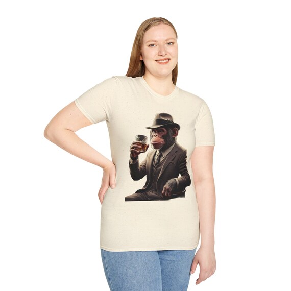 Chimp Gentleman Drinking Whiskey Funny Shirts Monkey in Suit Drinking Whiskey Whiskey Lovers Shirt Funny Drinking Shirt Drinking Chimp Etsy UK