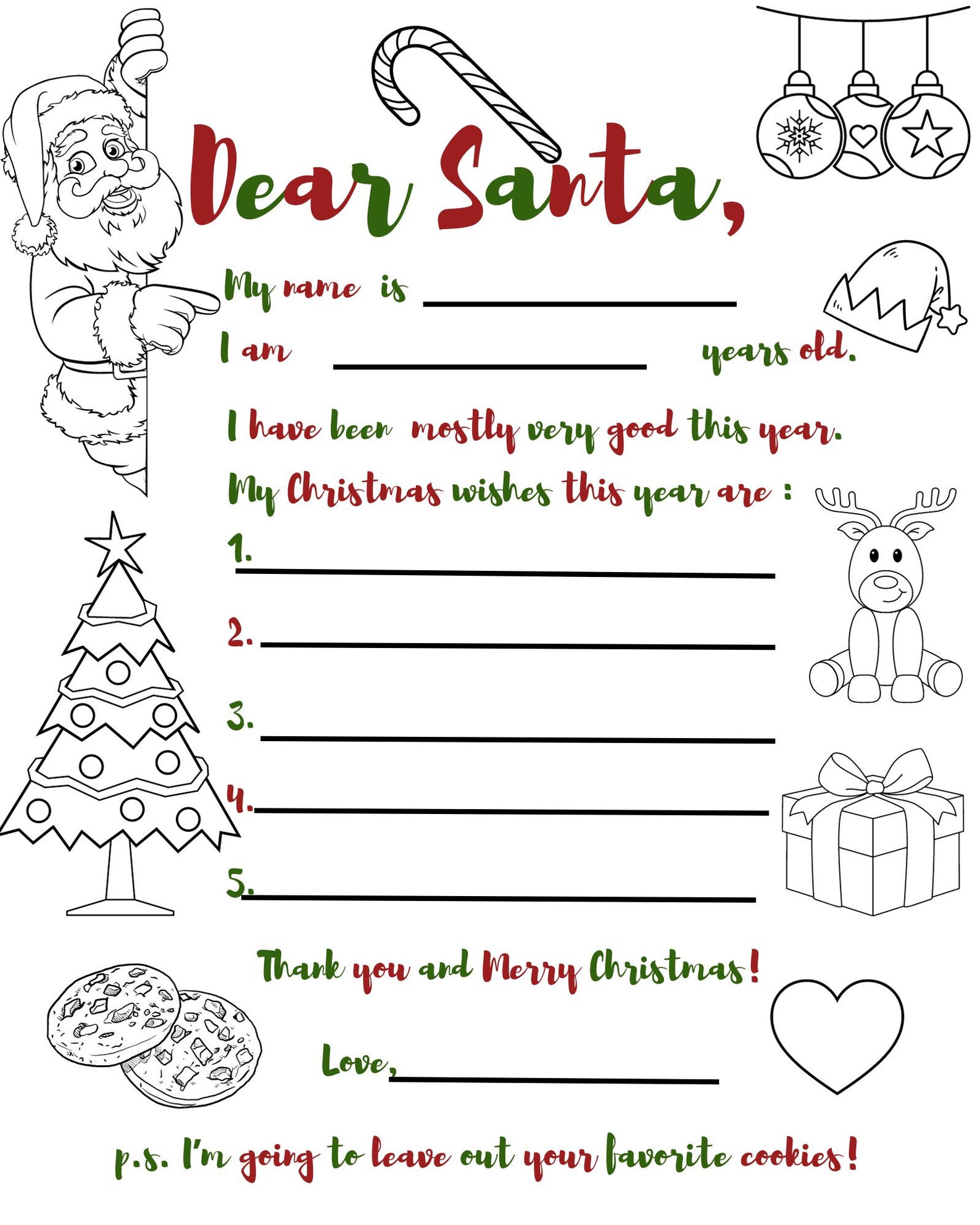 Letter to Santa Printable Letter - Il 1588xN.5617442838 Flbr