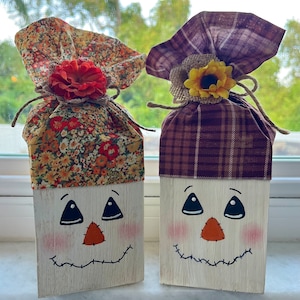 Wood Block Scarecrows