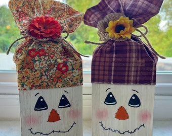 Wood Block Scarecrows