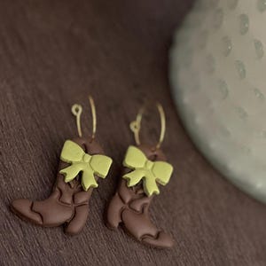 Clay Boot Ohrringe | Konzert Zubehör | Kuhmädchen | Western