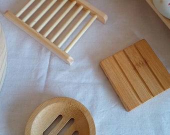 Bamboo soap dish, eco-friendly soap dish for solid soap bar soap