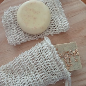 Bolsa para jabón de sisal natural, bolsa para jabón exfoliante, bolsa para pastilla de jabón ducha baño / Vegano / Sin plástico