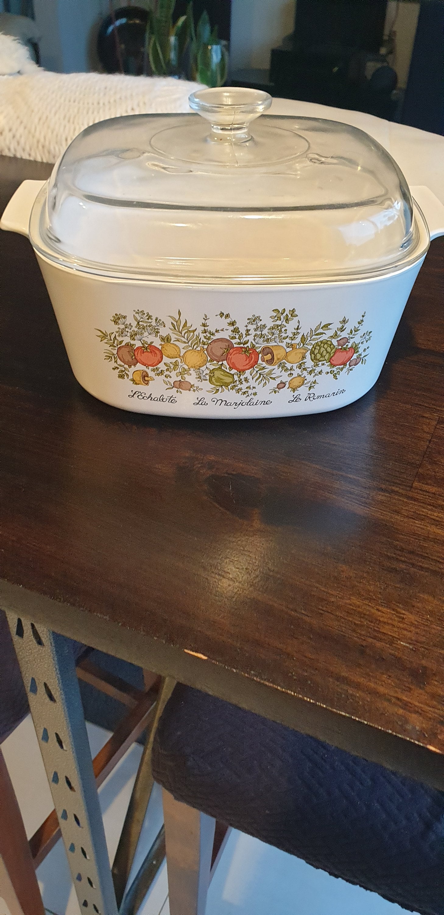 Grande casserole vintage en émail orange | Selency