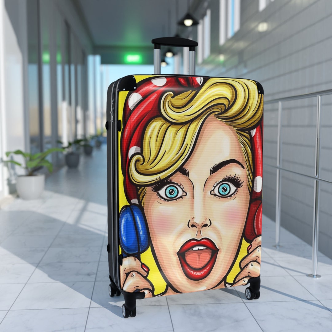 Suitcase Handcrafted Pop Art Suitcases Travel in Style Etsy