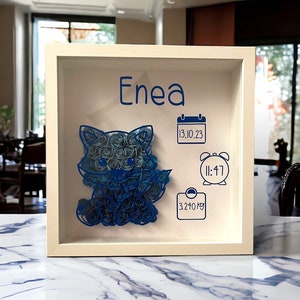 Quadro nascita personalizzato Bimbo/Bimba 25x25