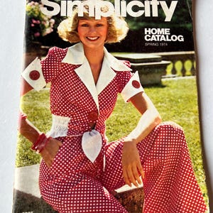 Vintage 1974 Simplicity Home Catalog — Spring Issue Retro Fashion Sewing Lookbook & Ephemera