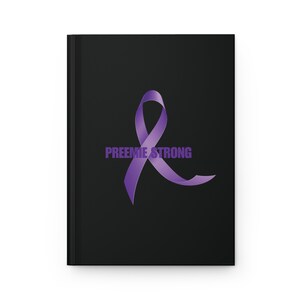 Diario fuerte para bebés prematuros con cinta morada - Negro