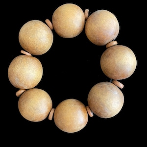 Chunky Wooden Bead Bracelet: Boho Rustic Chic Unisex Jewelry