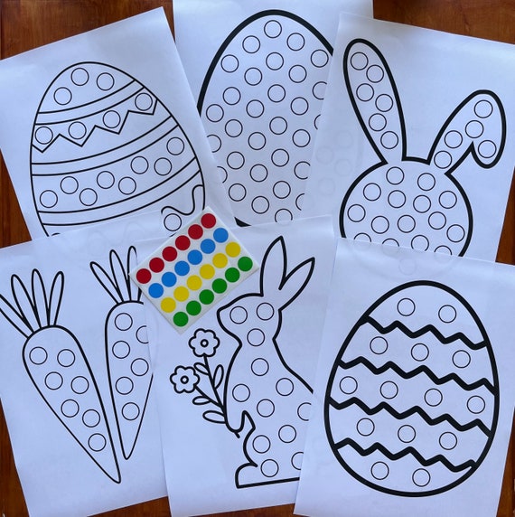 Easter Dot Sticker Activity, Easter Craft, Toddler Activity, Fine Motor Skills, Printable Resource, Montessori, Homeschool, Preschool Prek,