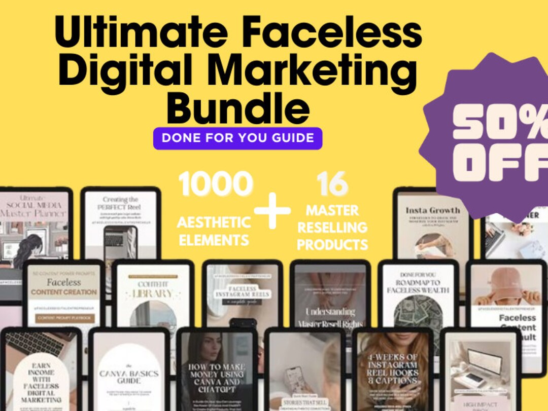 Ultimate Faceless Guide Done for You Digital Marketing Bundle With ...