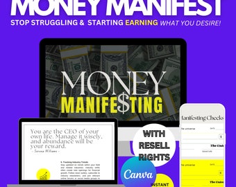 PLR Money Manifestation & MRR Money Magnet Guide | Editable Template | Manifesting Digital Download | Master Resell Rights |