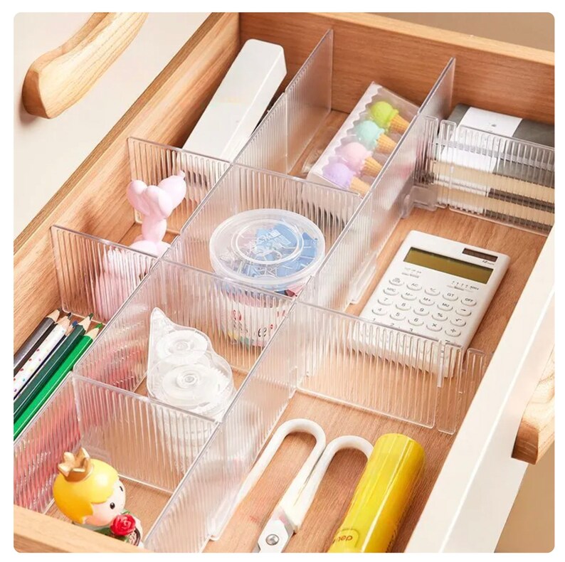 Clear Drawer Organizers Separators Adjustable Affordable Dorm Room