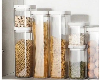 Food Storage Containers Airtight Waterproof Transparent Durable Safe Kitchen Organizing Snack Pantry