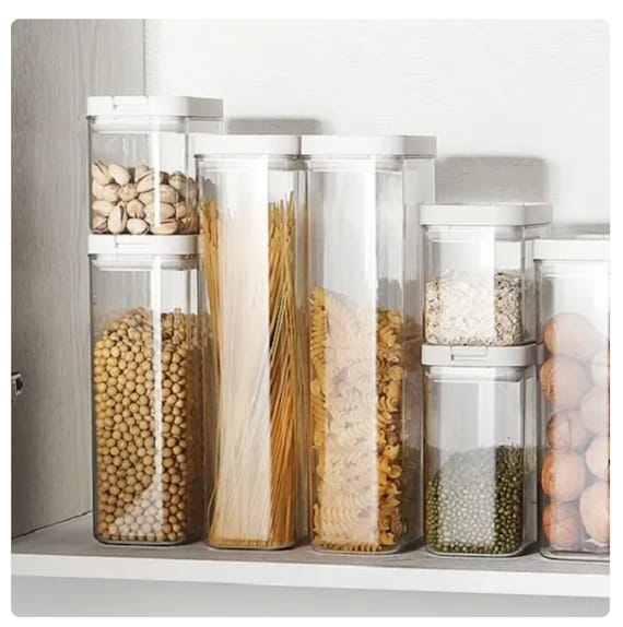 Food Storage Containers Airtight Waterproof Transparent Durable Safe  Kitchen Organizing Snack Pantry 