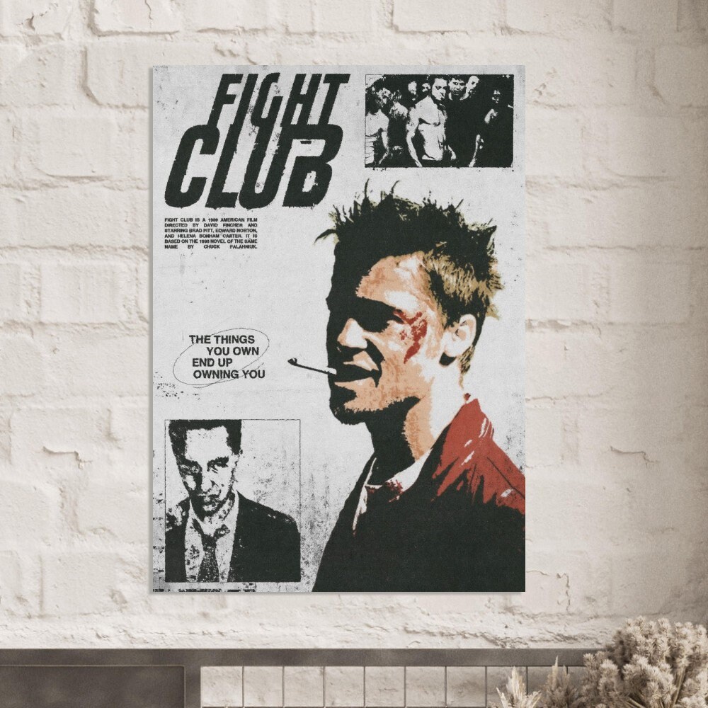Discover Fight Club Movie Poster - Edward NORTONN - Brad Pitt - Wall Art