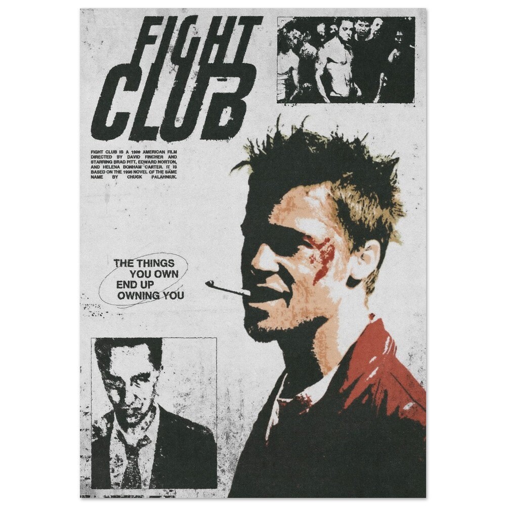 Discover Fight Club Movie Poster - Edward NORTONN - Brad Pitt - Wall Art