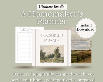 A Household Planner/Homemaker Tracker/Homesteading Planner/Home Organization/Homemaking