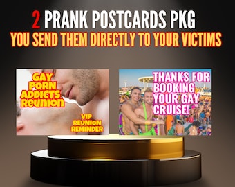 2 Pack-Prank Postcard / You Send It Directly To Your Victims- Best prank mailers